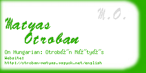 matyas otroban business card